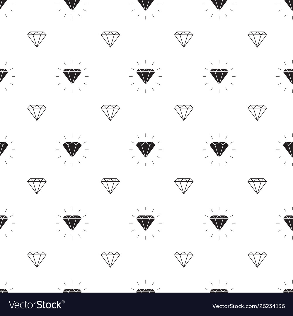 Glamour fashion diamond seamless pattern on white