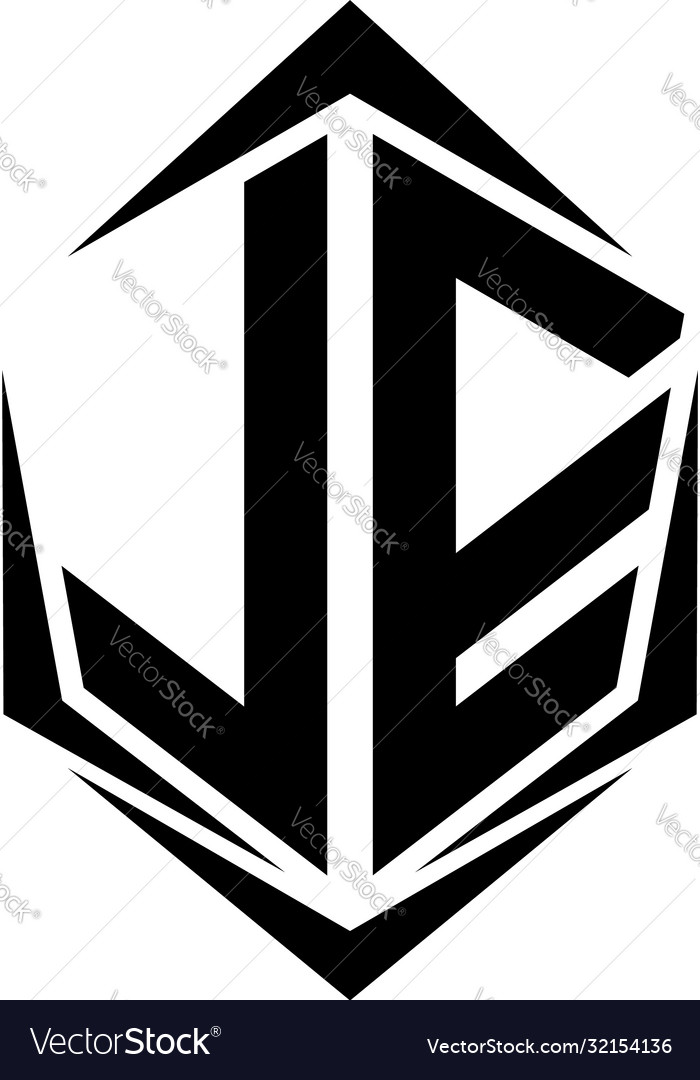 Initial le logo design with shield style Vector Image