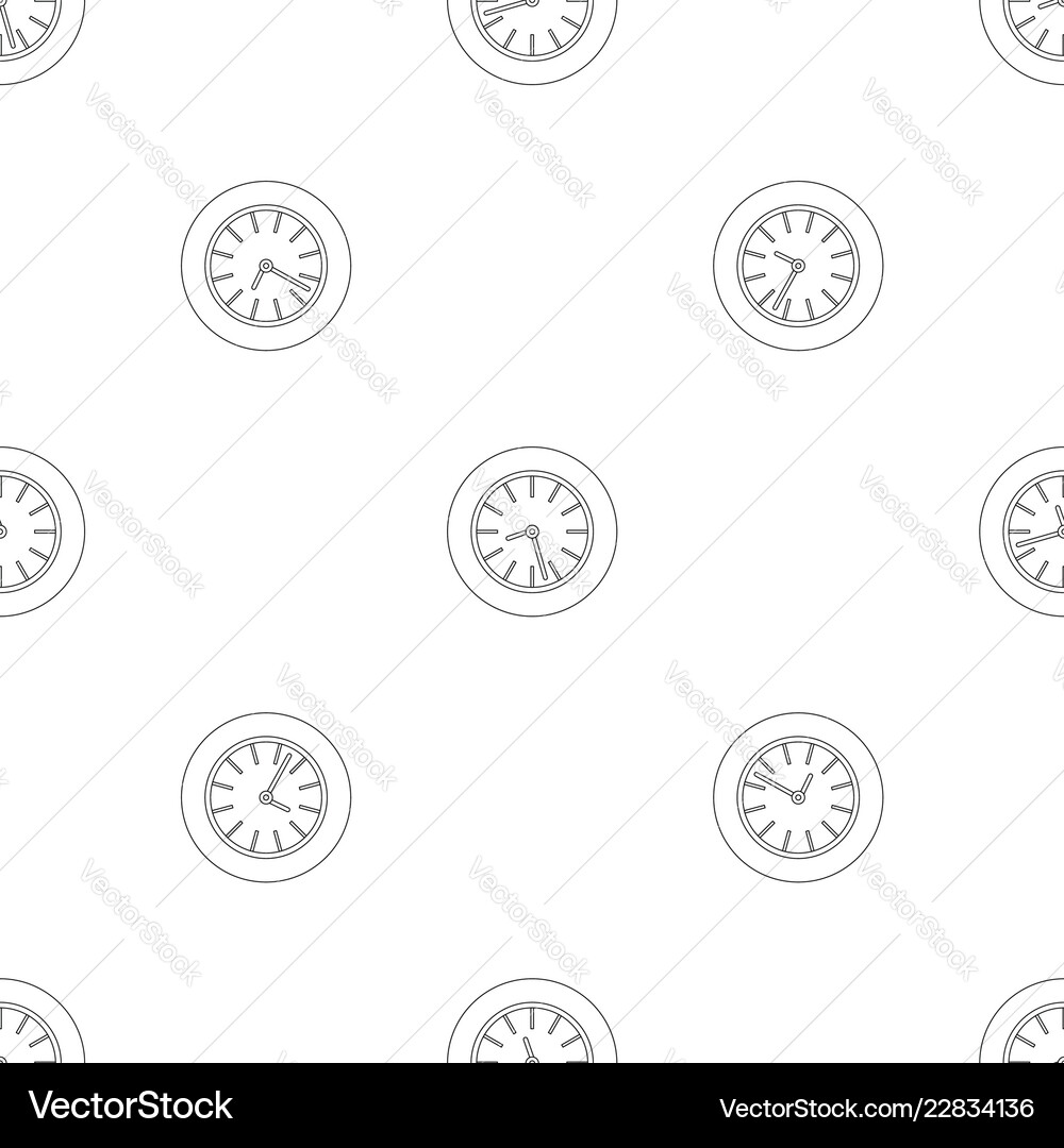 Round clock pattern seamless Royalty Free Vector Image