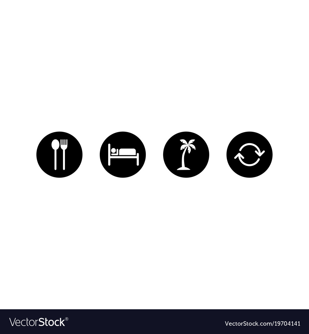 Eat sleep beach repeat icon sign Royalty Free Vector Image