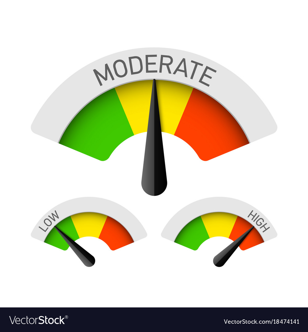 Low Moderate And High Gauges Royalty Free Vector Image