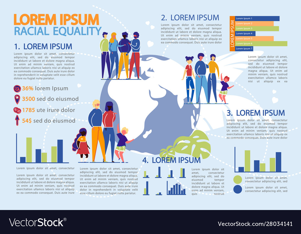 Racial equality anti discrimination infographic Vector Image