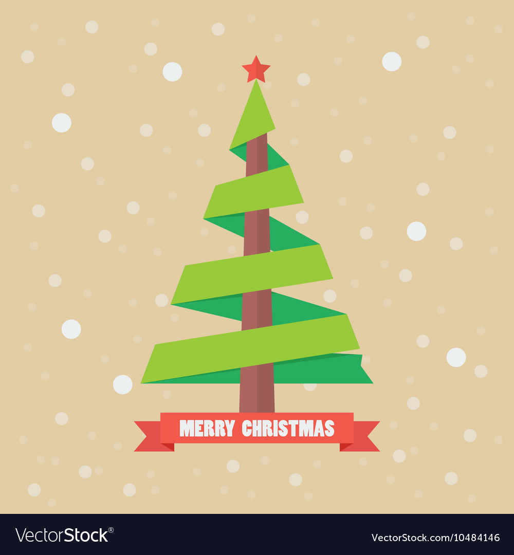 Christmas tree ribbon Royalty Free Vector Image