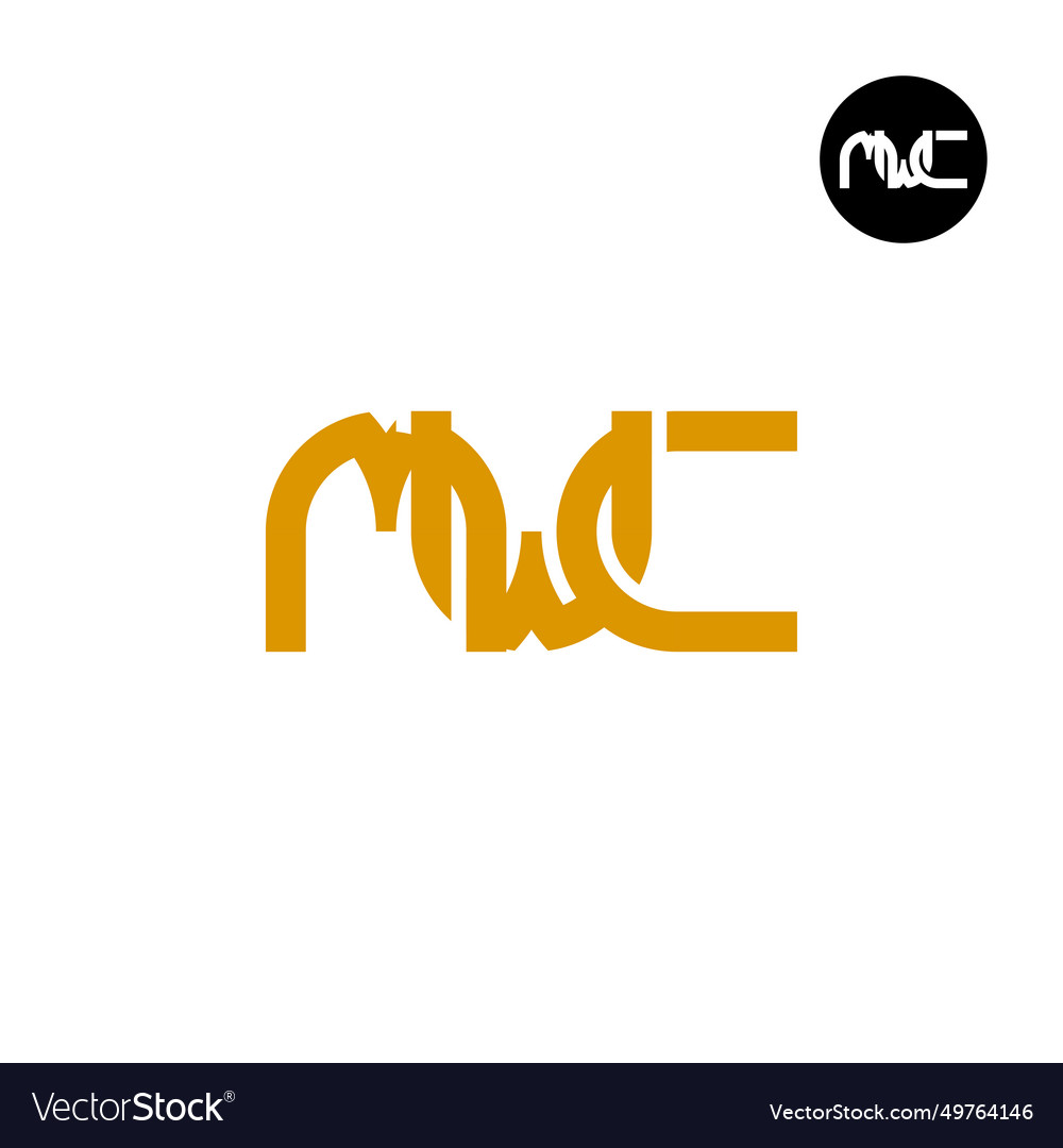 Letter mwc monogram logo design Royalty Free Vector Image