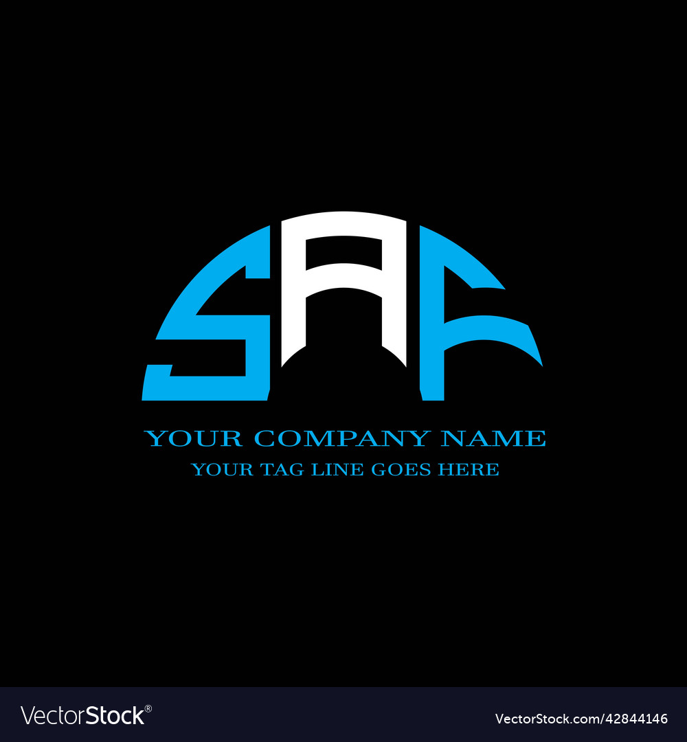 Saf letter logo creative design with graphic Vector Image