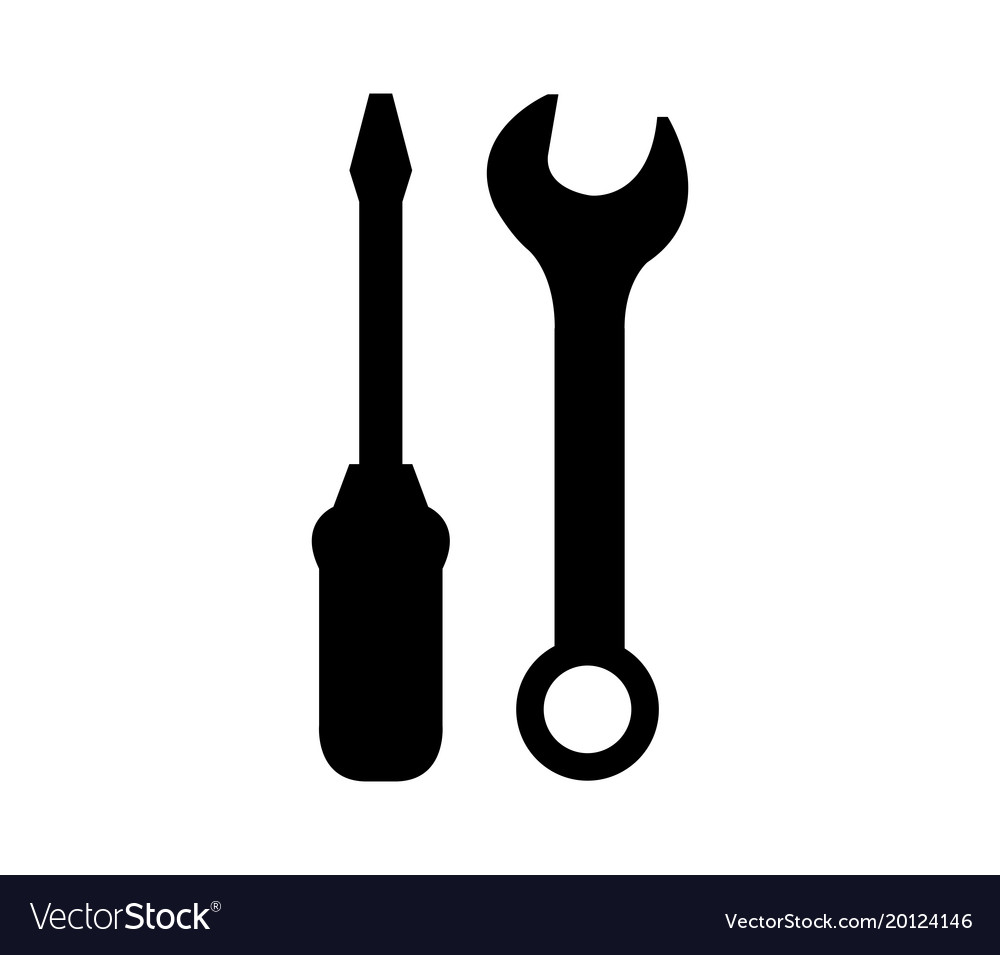 Screwdriver and wrench icon Royalty Free Vector Image