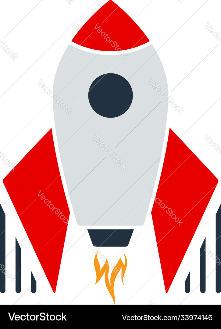 Startup rocket icon Royalty Free Vector Image - VectorStock