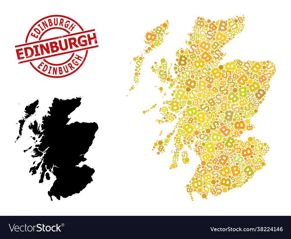 Texturiertes edinburgh Stempelsiegel mit Dollar