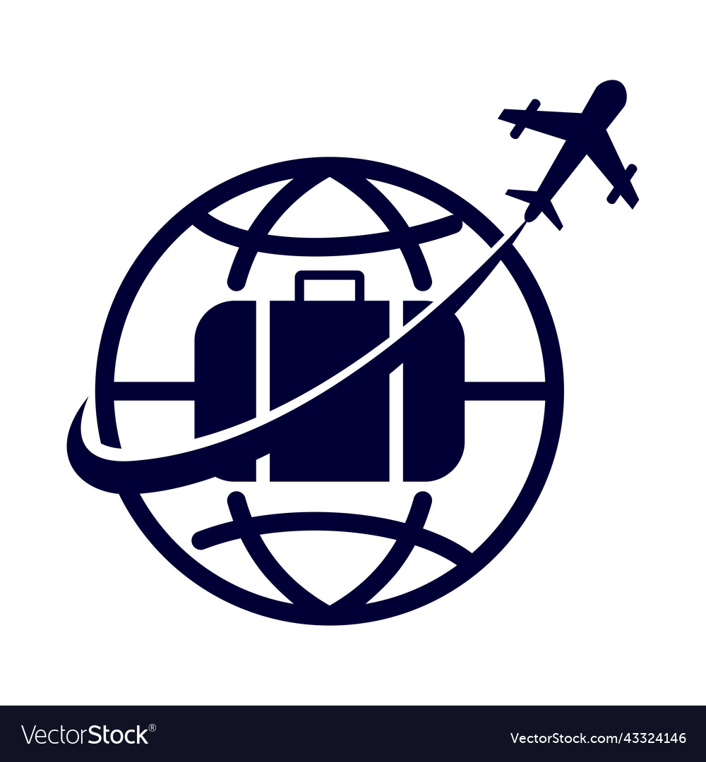 Traveling plane world business logo icon brand