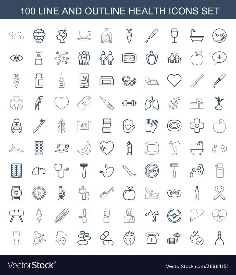 100 health icons