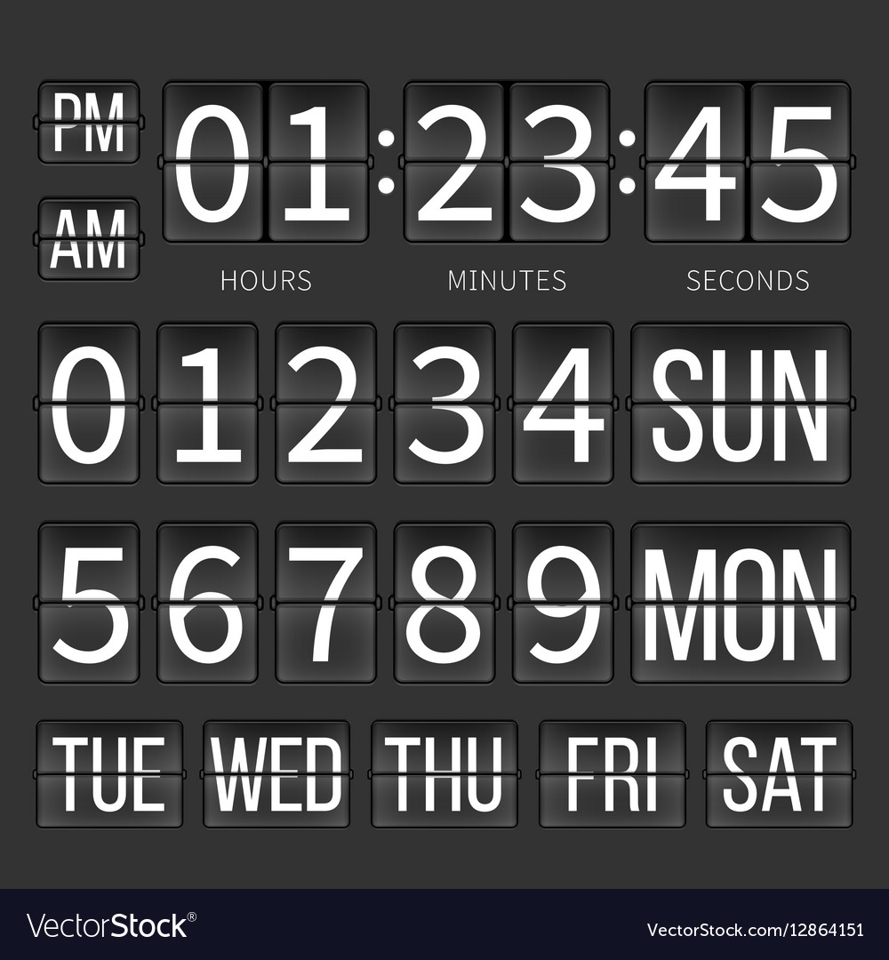 Airport timer counter digital clock flip Vector Image