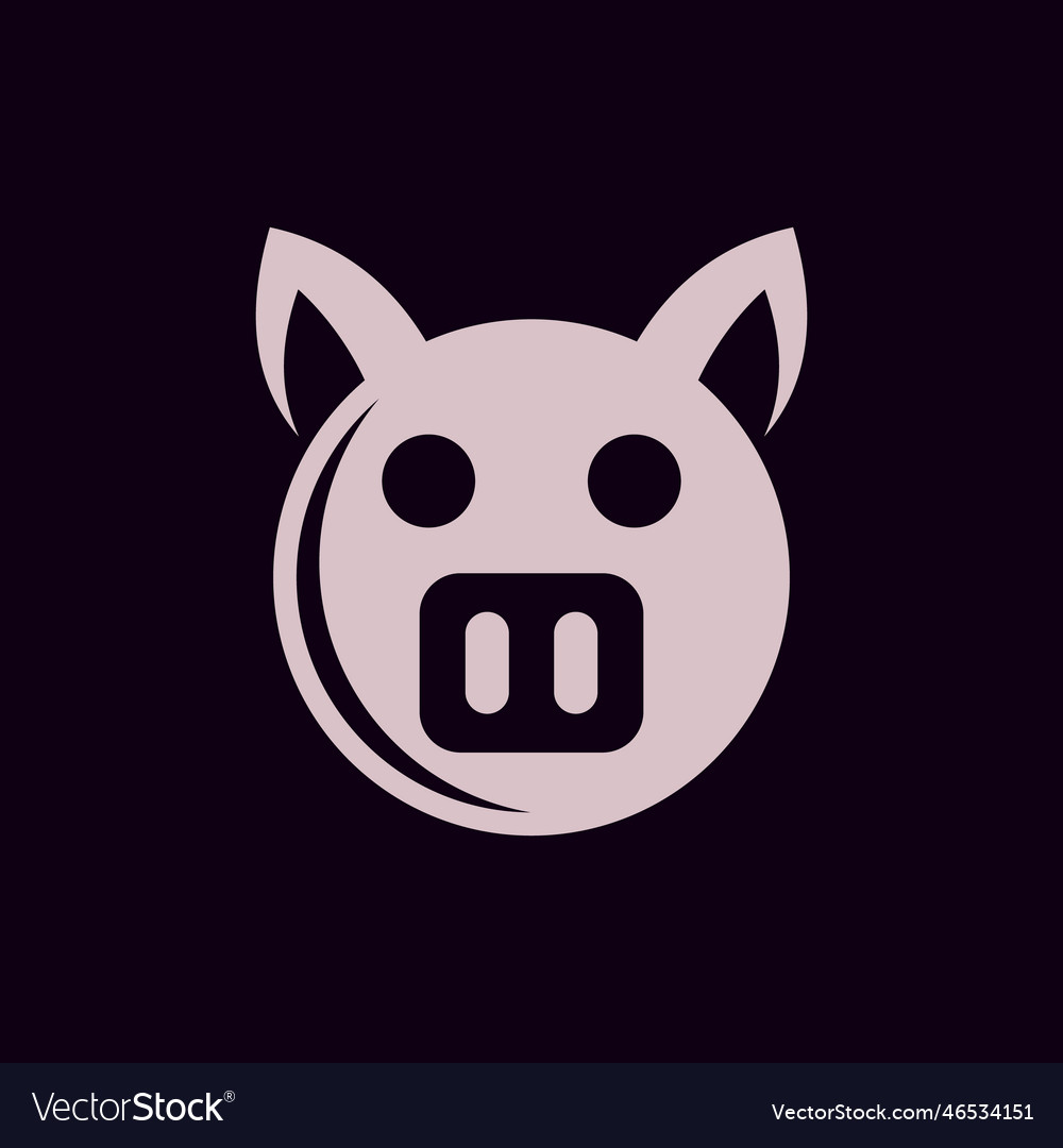 Animal pig face circle simple logo