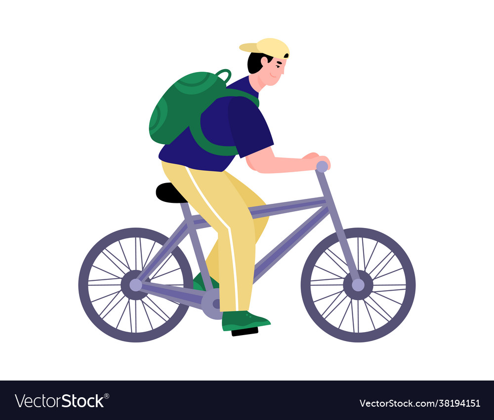 Bicycle trip and summer travel cyclist cartoon Vector Image