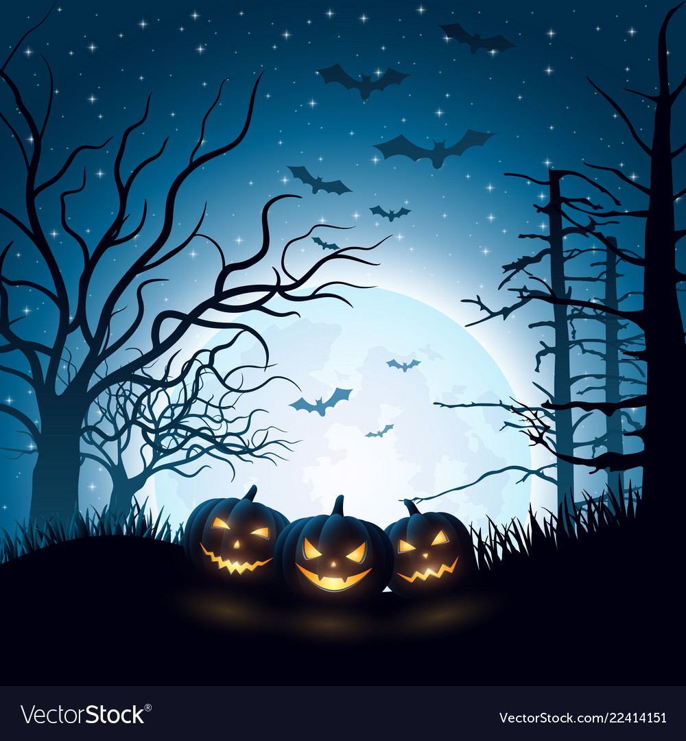 Cartoon halloween pumpkins Royalty Free Vector Image