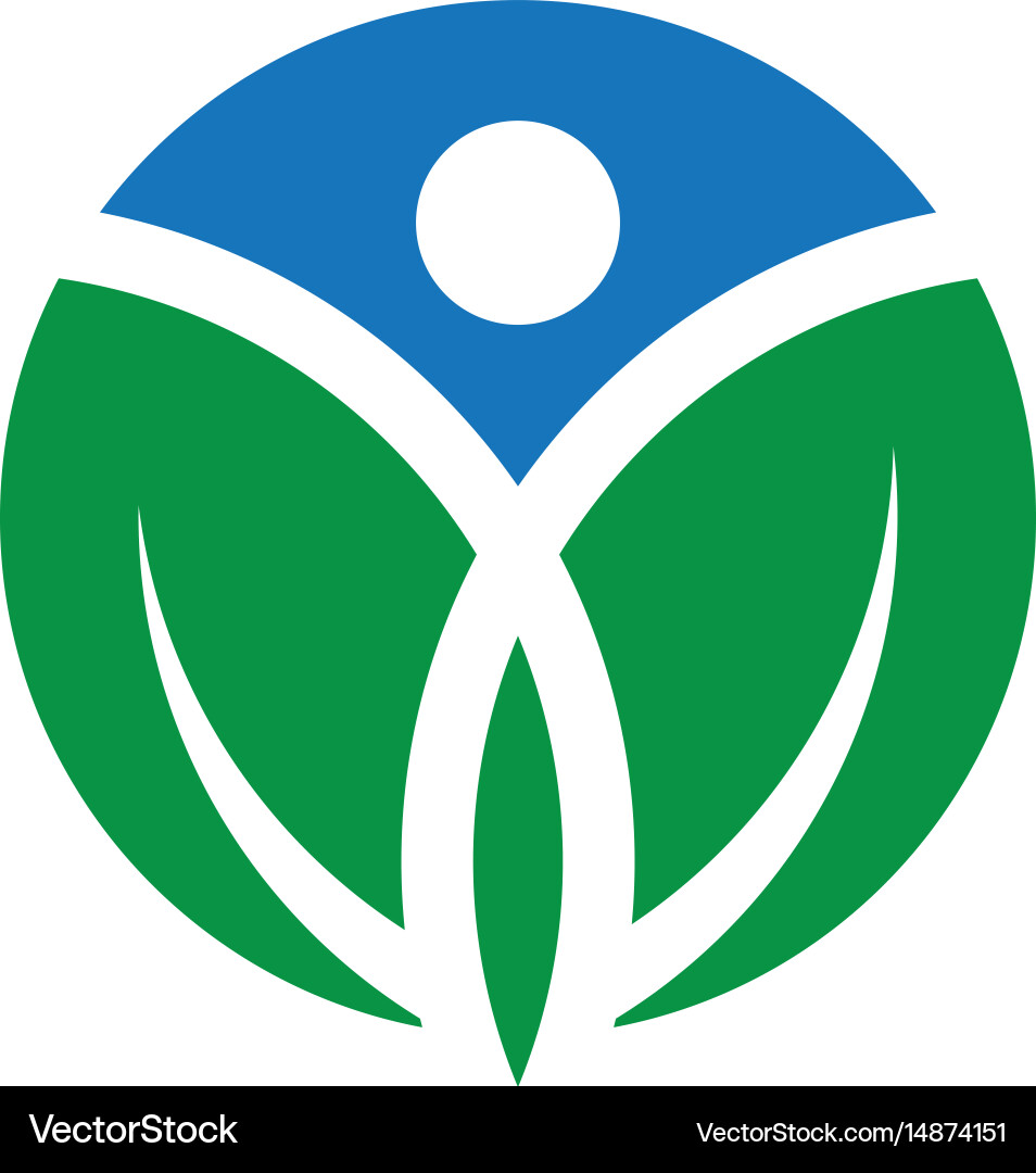 Circle human leaf logo image image Royalty Free Vector Image