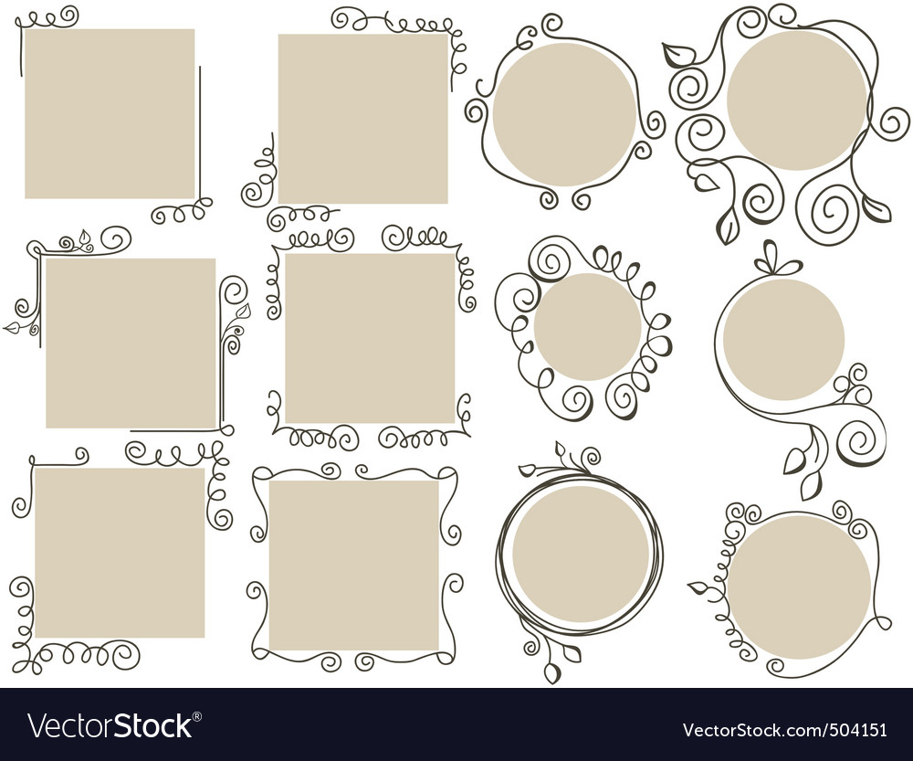 Doodle frames collection Royalty Free Vector Image