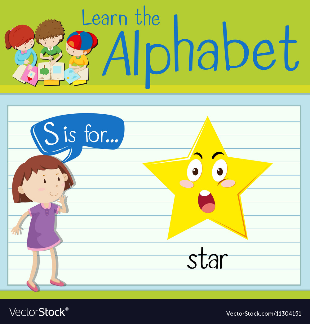 Flashcard letter s is for star