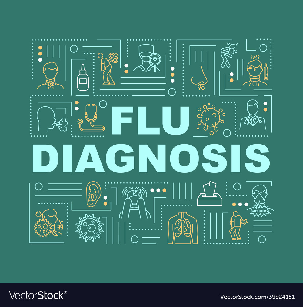 Flu diagnosis word concepts banner lung problem