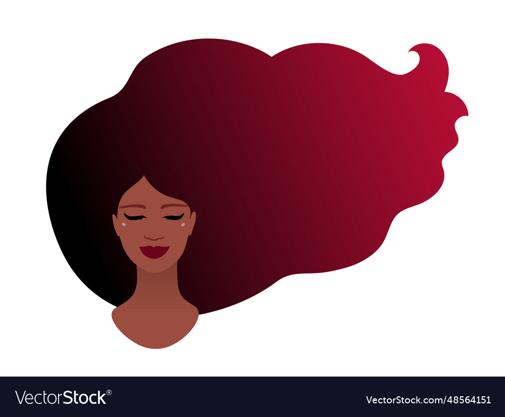 Of woman portrait with long hair Royalty Free Vector Image