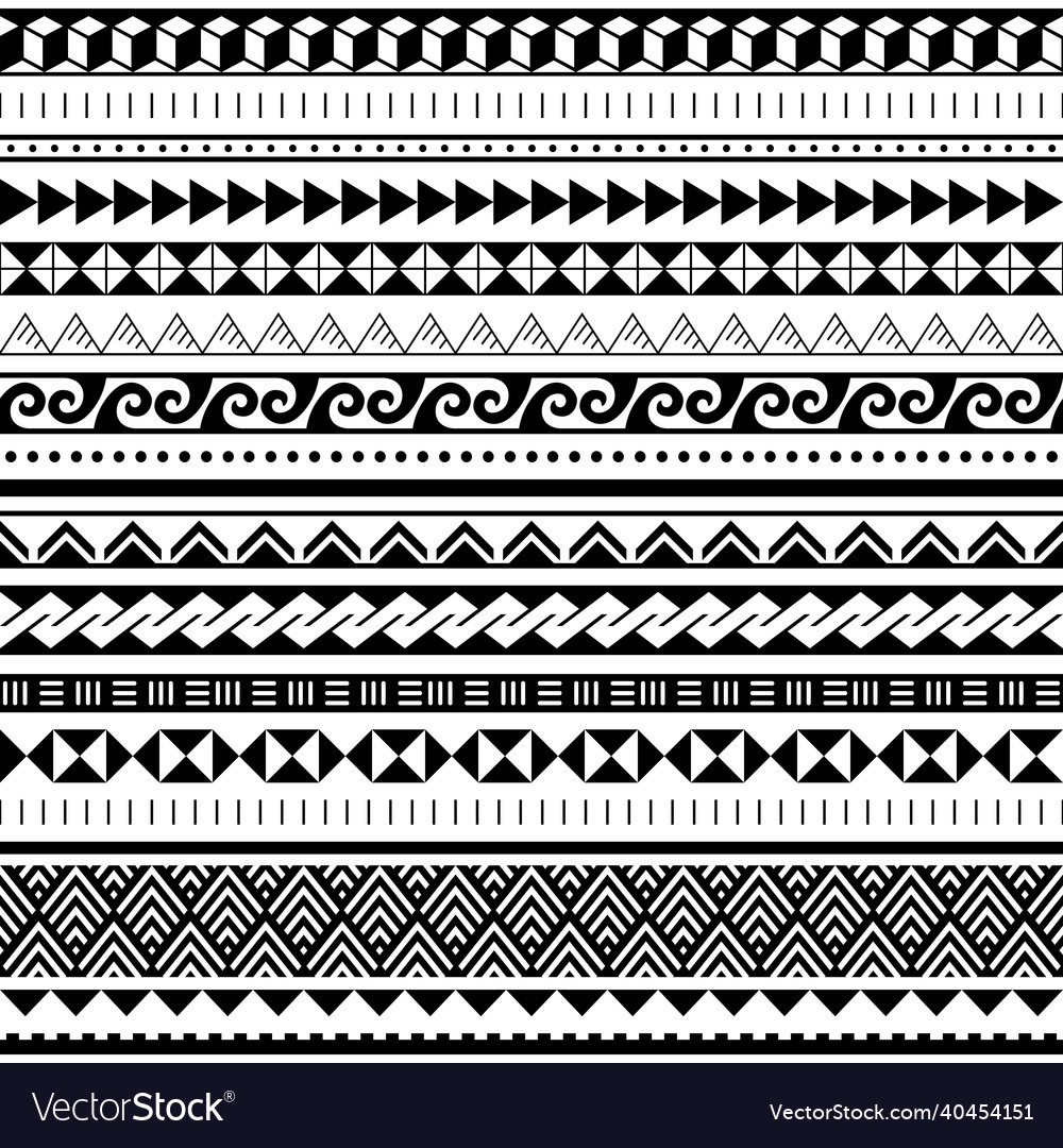 Polynesian geometric seamless pattern Royalty Free Vector