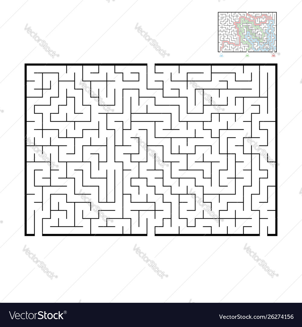 Abstract rectangular large maze game for kids Vector Image