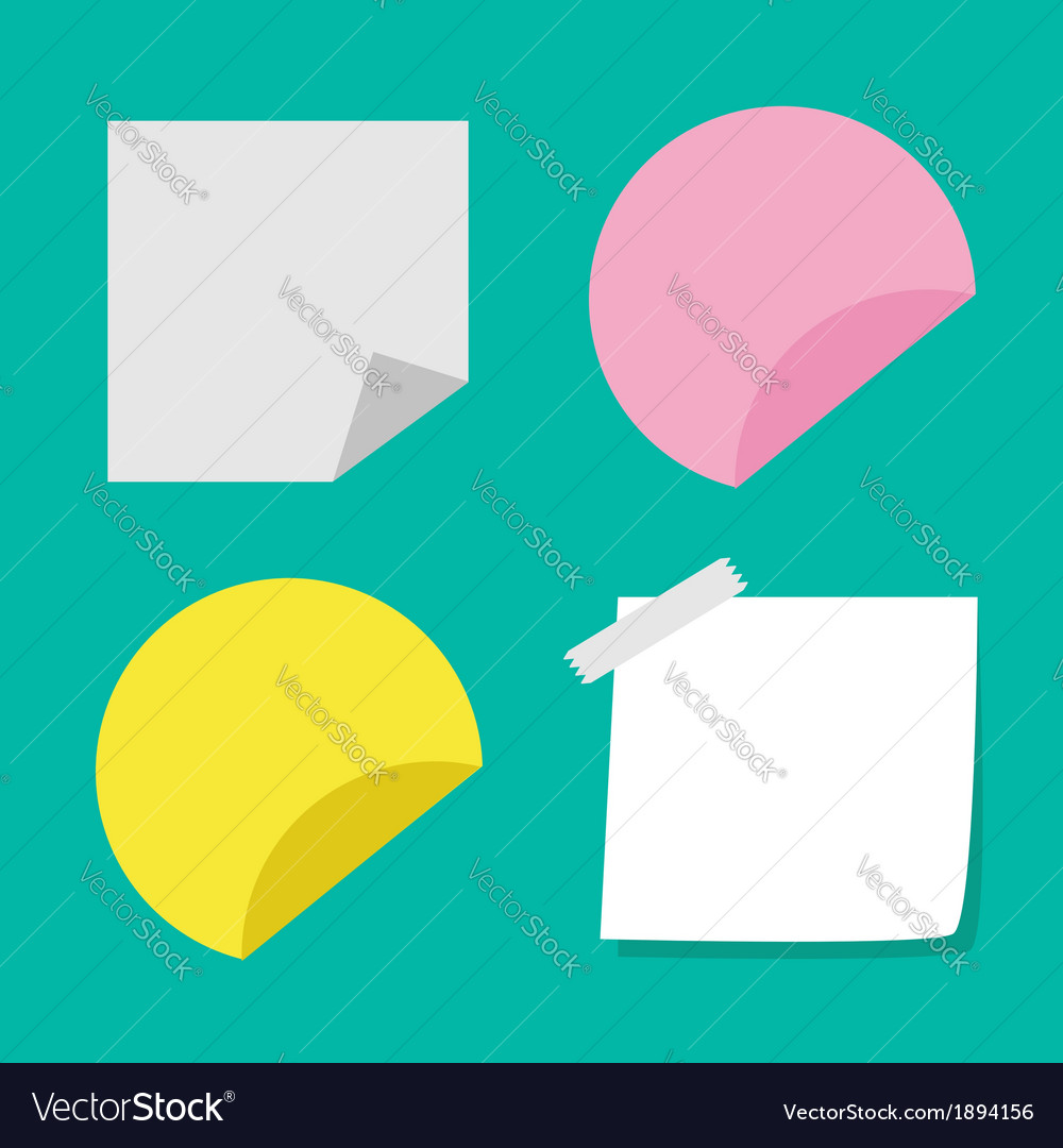 Adhesive paper notes and tag set template