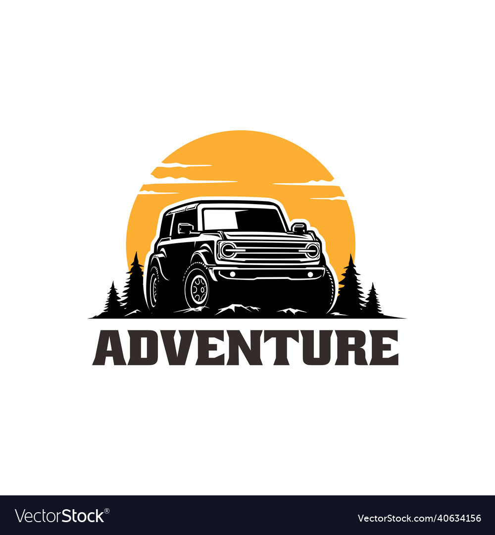 Adventure suv car logo Royalty Free Vector Image