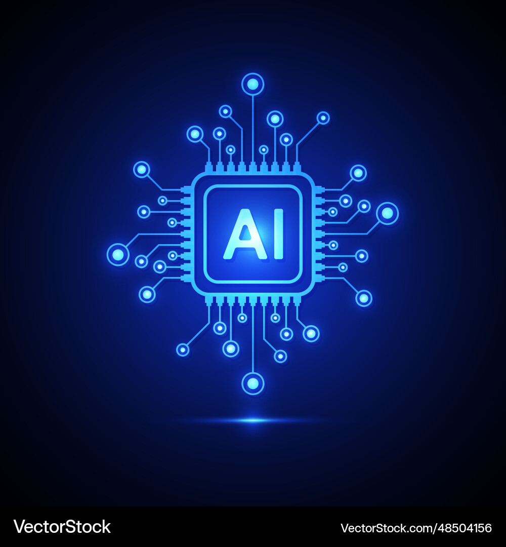 Artificial intelligence circuit line style Vector Image