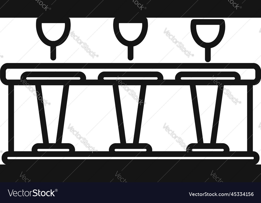 Bar counter drink icon outline table pub Vector Image