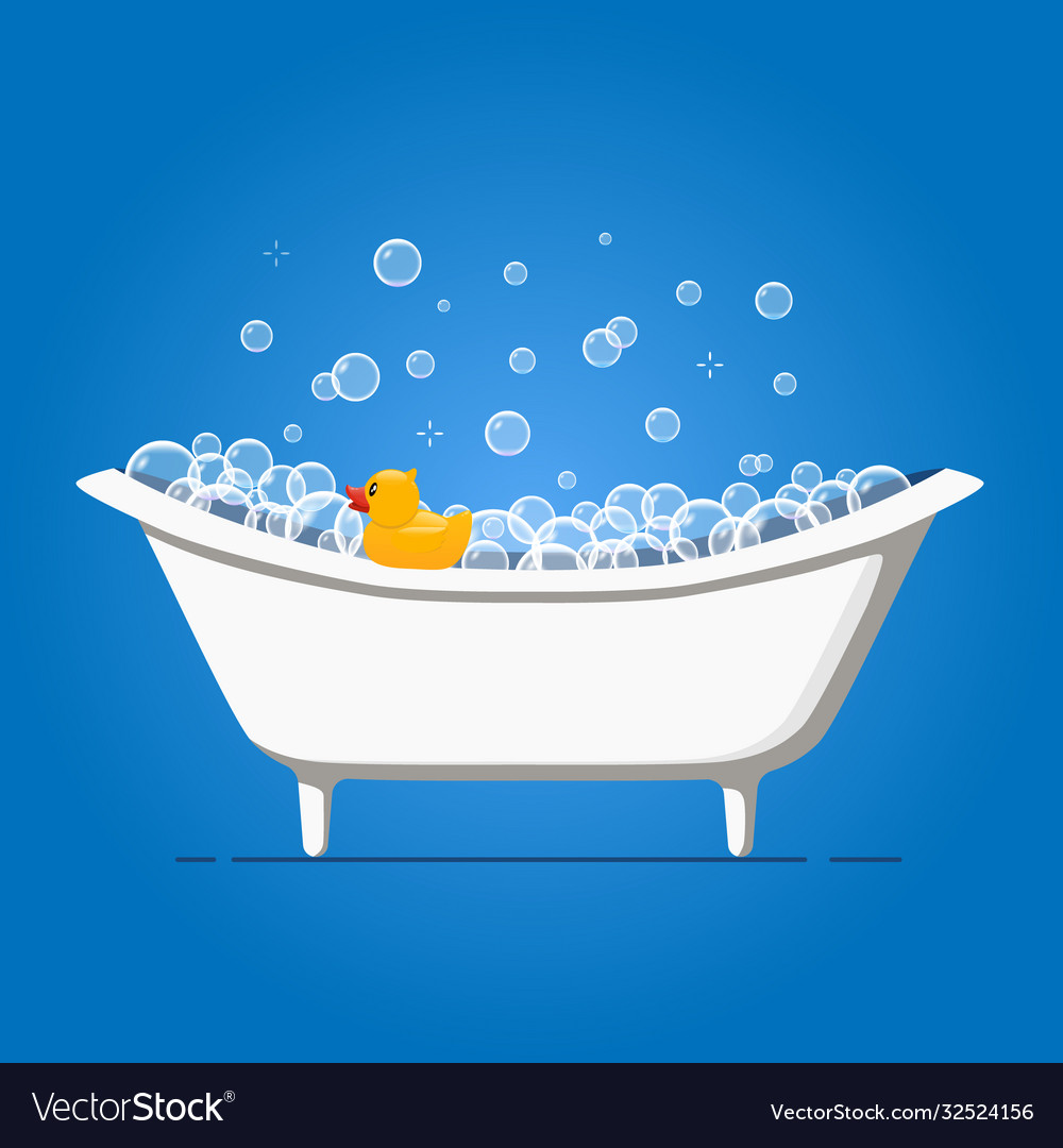 Bathtime with bathtub Royalty Free Vector Image