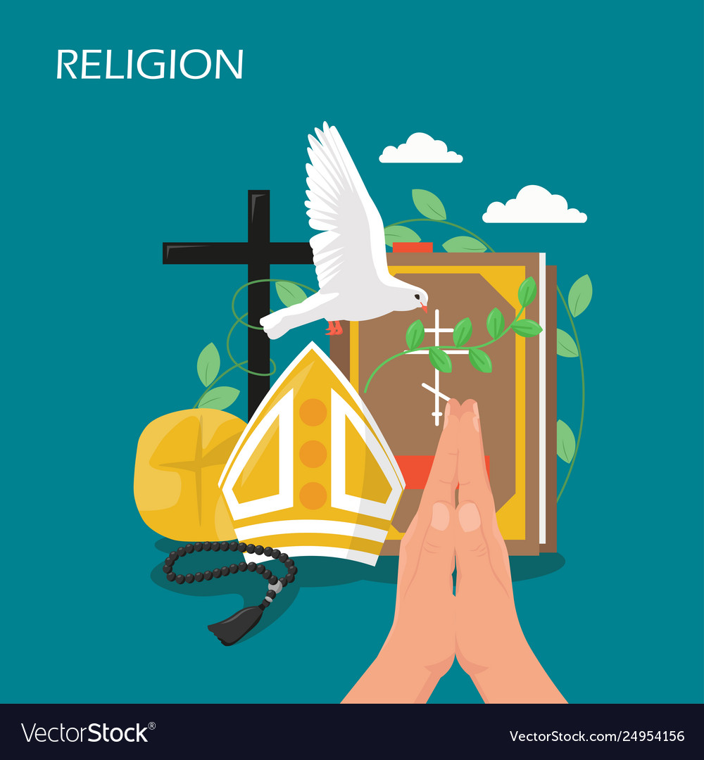 Christianity religion flat style design vector image Christianity religion flat style design