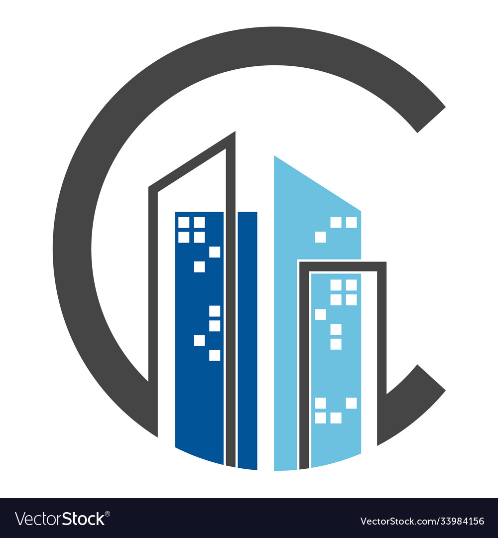 City letter c logo Royalty Free Vector Image - VectorStock