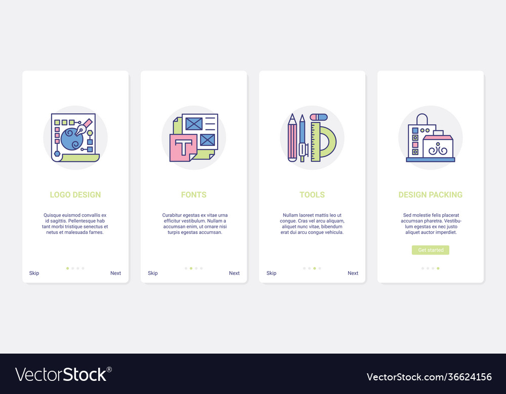 Creative brand packaging design process ux ui Vector Image