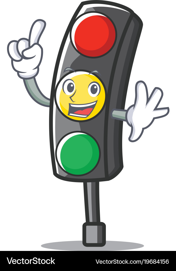 Finger Traffic Light Character Cartoon Royalty Free Vector