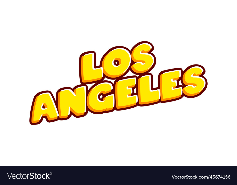 Los angeles city of usa lettering isolated Vector Image