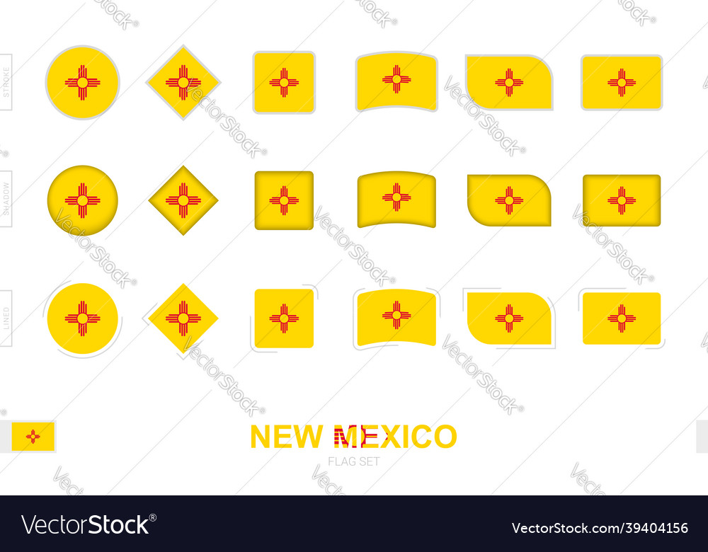 New mexico flag set simple flags