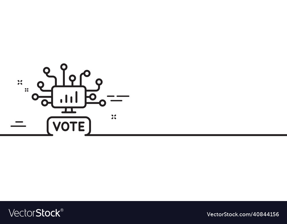 Online voting line icon internet vote sign