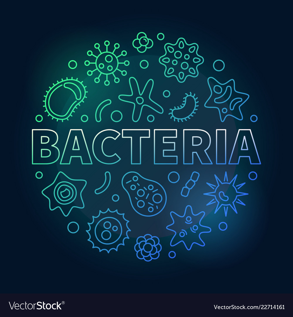 Bacteria colored round microbiology line