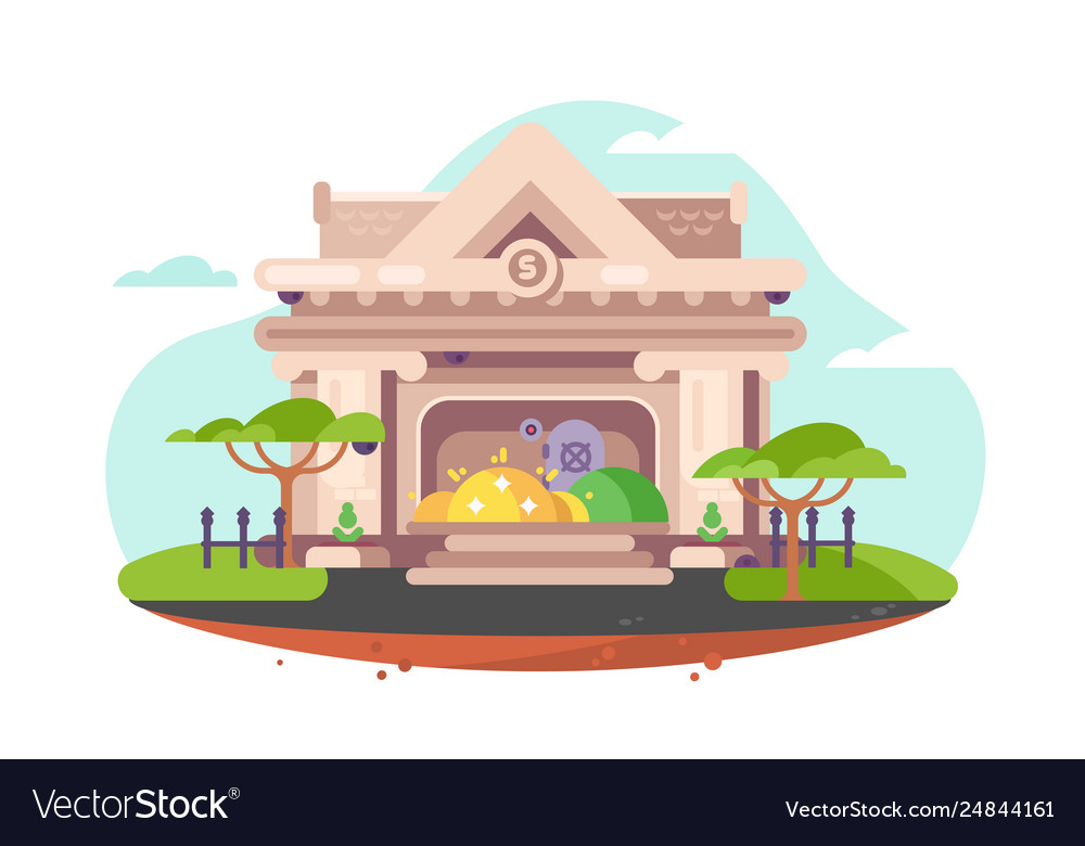 Building City Bank Royalty Free Vector Image Vectorstock