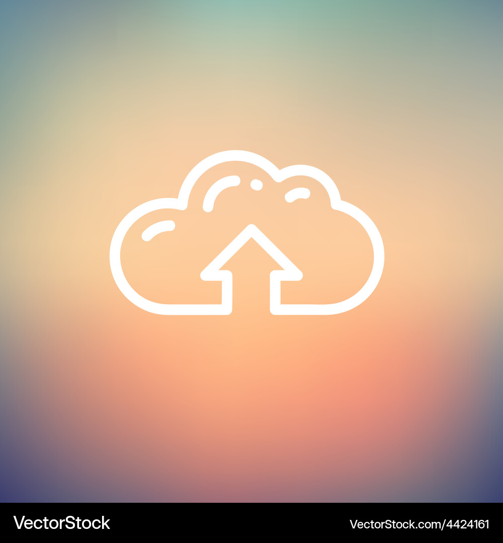 Cloud upload thin line icon Royalty Free Vector Image