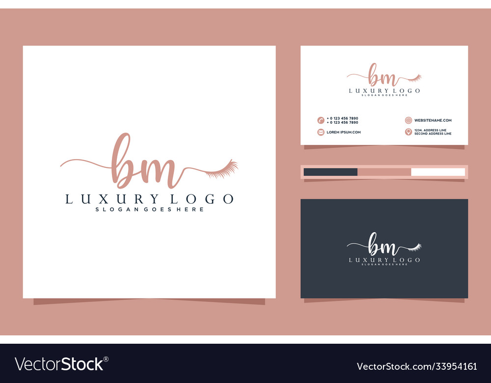 Initial bm feminine logo collections and business