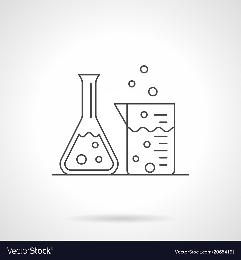 Laboratory glassware flat line icon