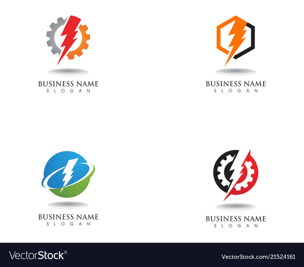 Lightning thunderbolt electricity logo design Vector Image