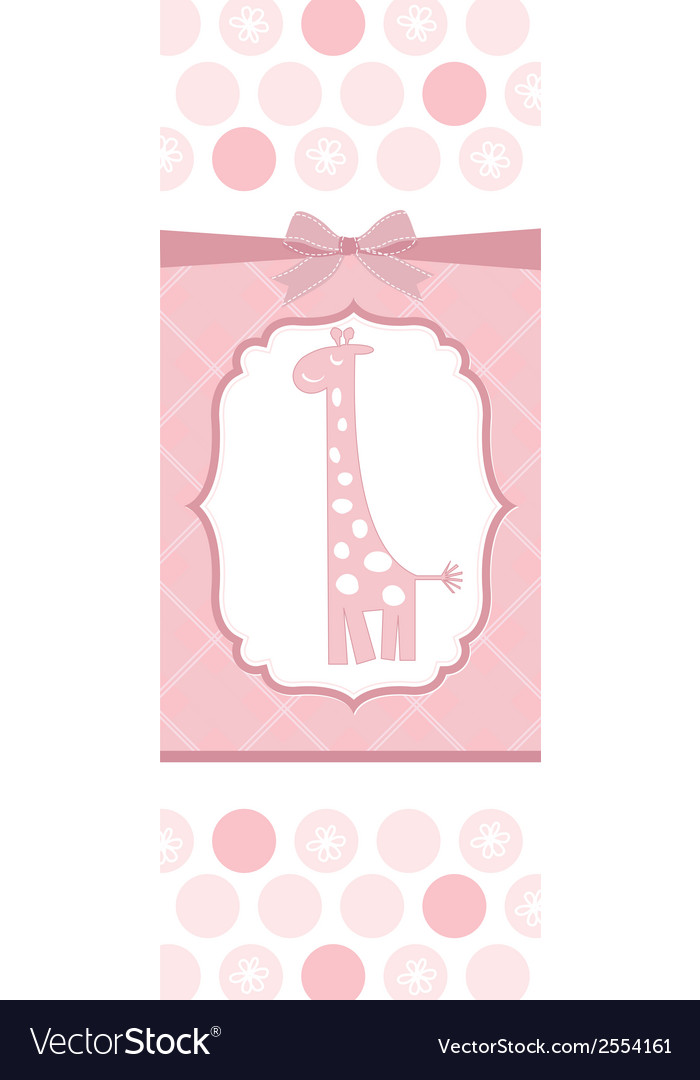 new baby announcement card with giraffe vector image on vectorstock new baby annoucement