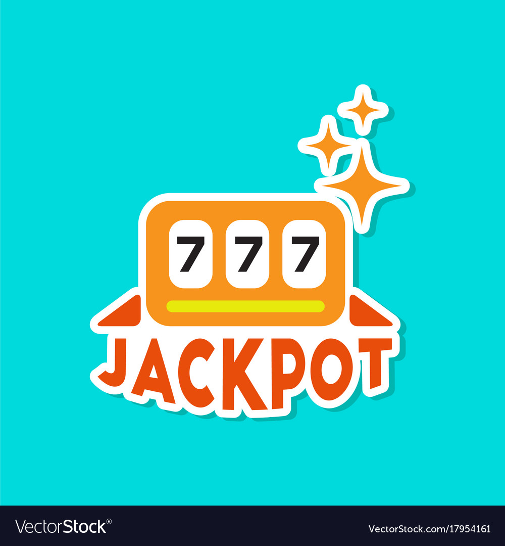 Paper sticker on stylish background jackpot lucky