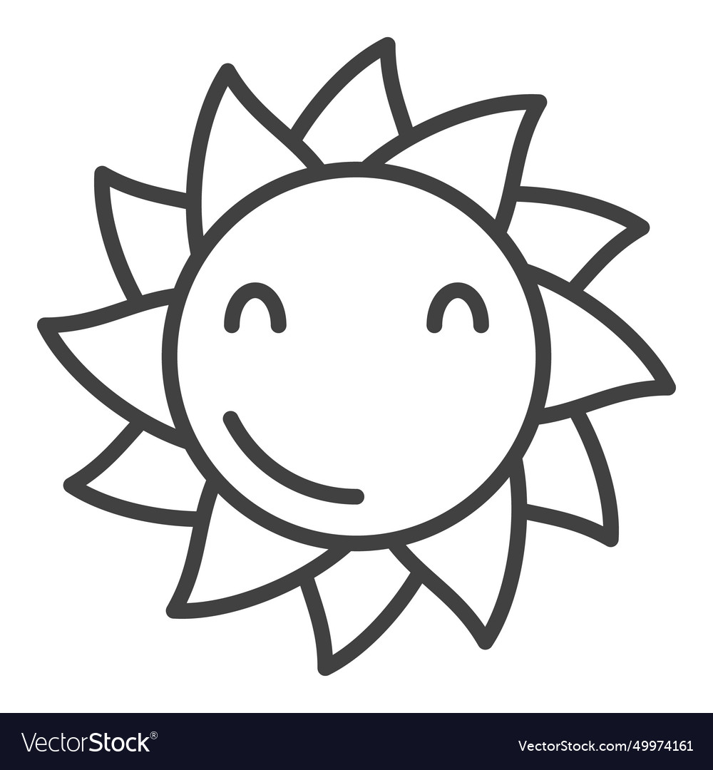 Smiling flower linear icon or symbol Royalty Free Vector