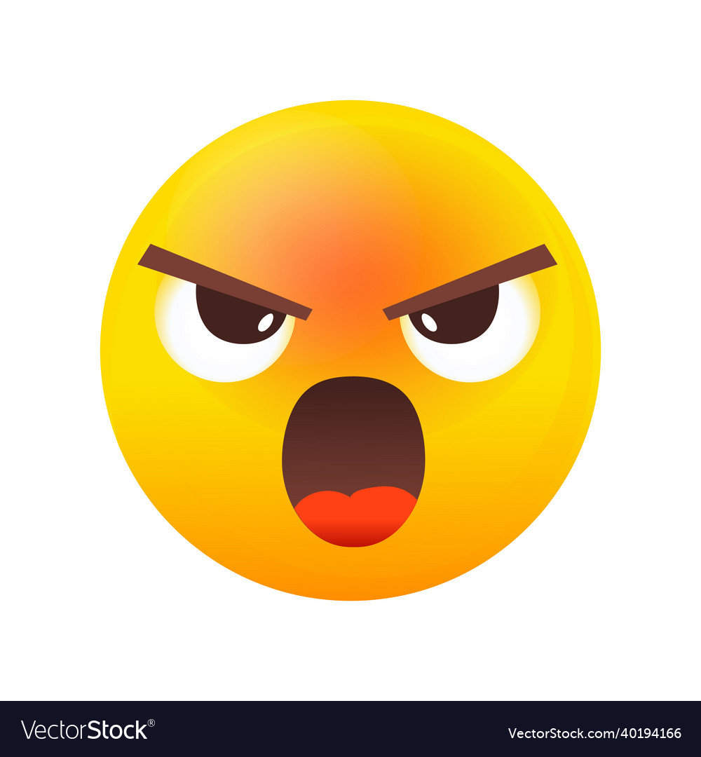 Angry Emoji Emoticon For Internet Or Social Media Vector Image