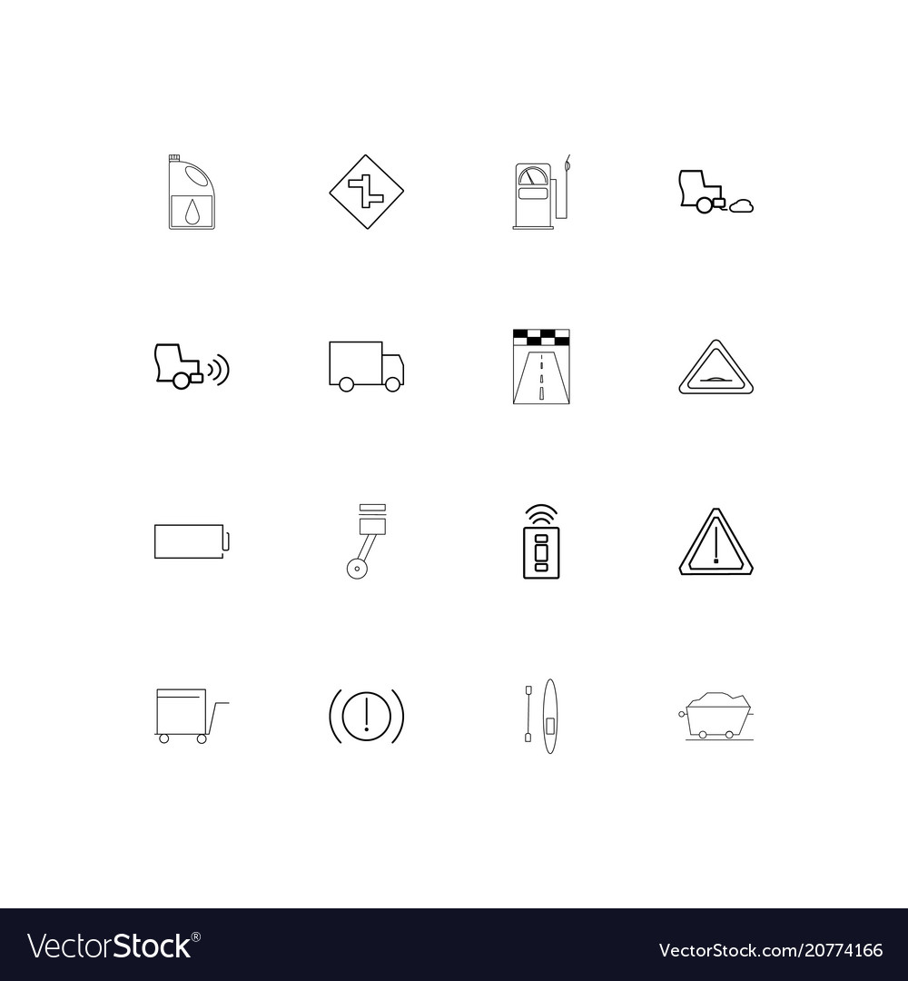 Cars and transportation linear thin icons set