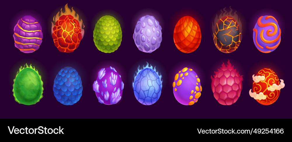 Cartoon dragon eggs dragons mother egg lava Vector Image