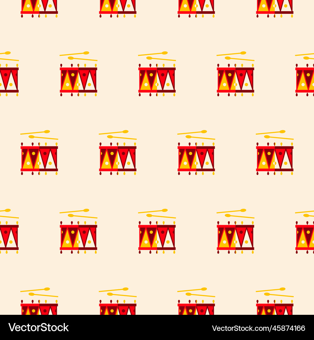 Circus drum music seamless pattern Royalty Free Vector Image